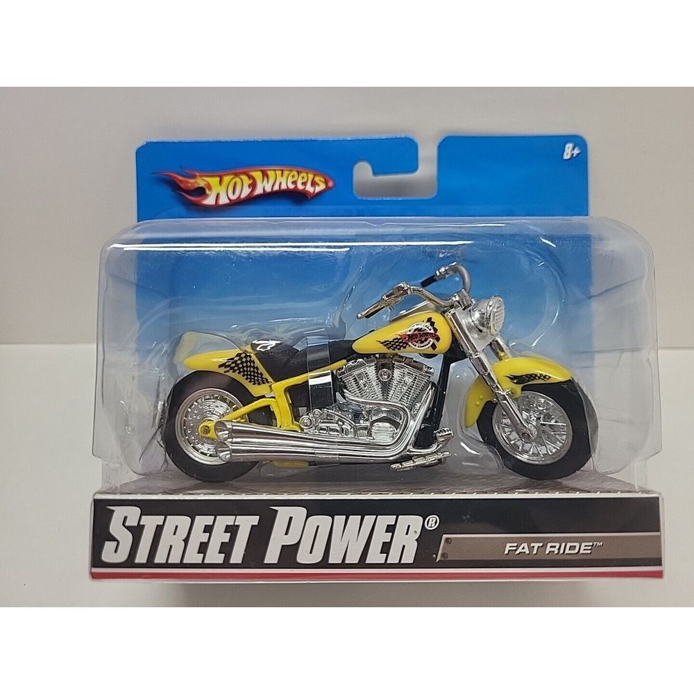 New‎ 2009 Hot Wheels 1:18 Street Power FAT RIDE Motorcycle Yellow